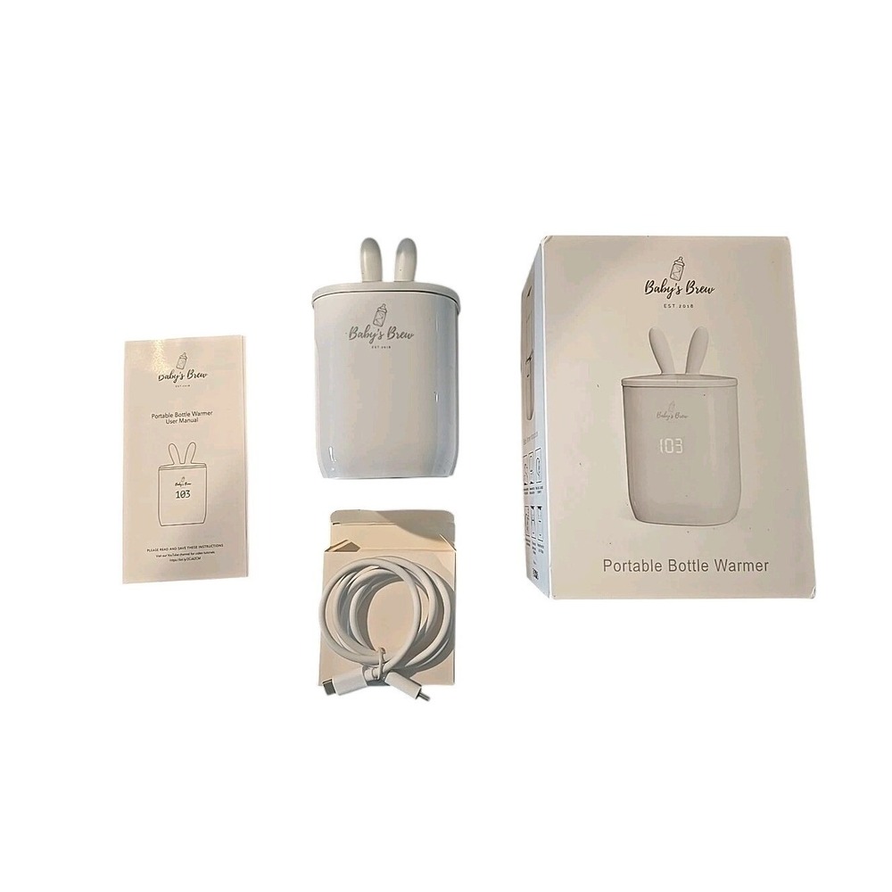 Baby's Brew Portable Bottle‎ Warmer White With Adapter / NEW IN BOX